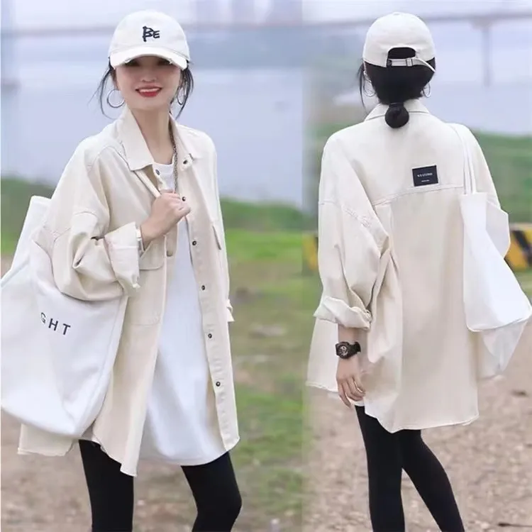 休闲衬衫外套女春秋季2025新款韩版设计感小众宽松显瘦长袖衬衣潮