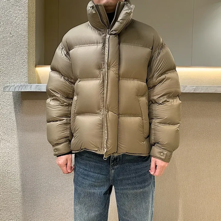 TAROCC冬季时尚男士双拉链（短款面包服款）立领羽绒服休闲保暖