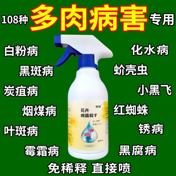 多肉病害喷剂病菌克星白粉黑腐烂根掉叶炭疽黑斑烟煤锈病专用肥料