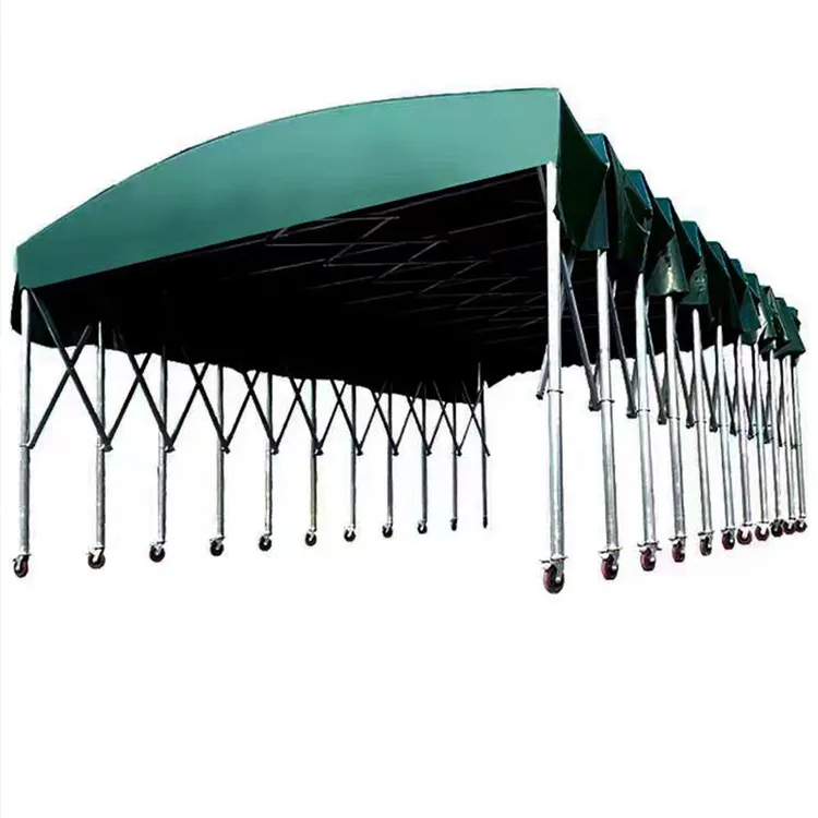 户外大排档雨棚活动伸缩式雨篷停车遮阳蓬移动推拉帐篷夜市推拉棚