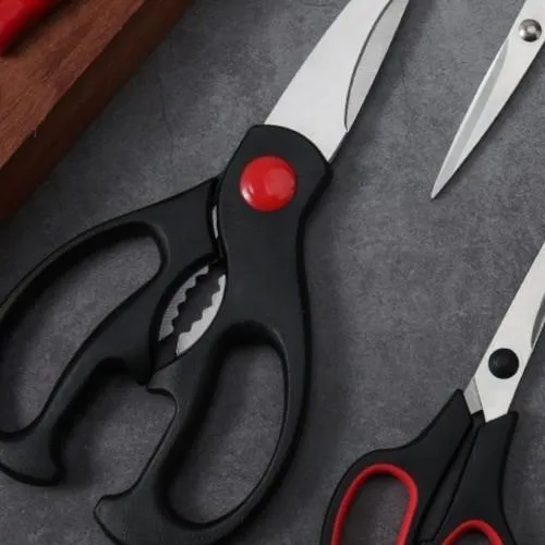 韩式家用剪刀三件套厨房用剪刀多功能剪九块九3把剪刀骨厨用手工1