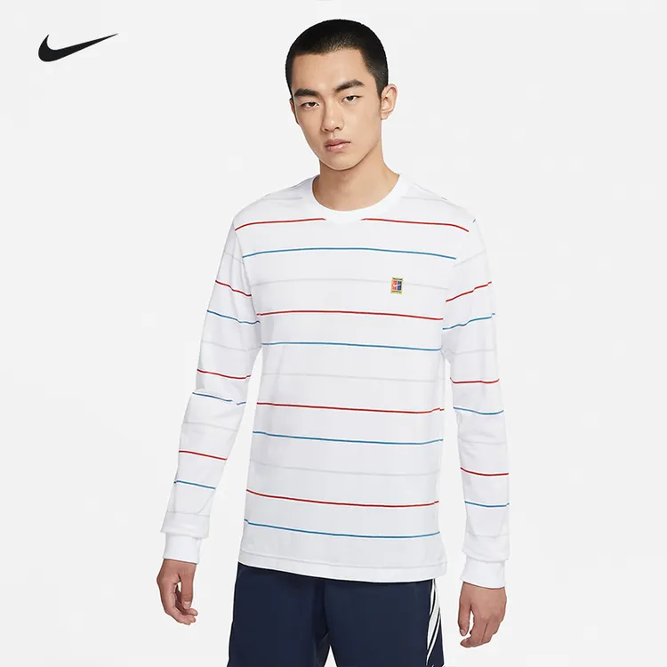 NIKE/耐克网球服男士秋季运动训练健身休闲户外长袖T恤圆领套头衫