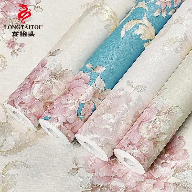 龙抬头墙纸卧室自粘欧式大花背景墙浮雕轻奢墙贴防水温馨客厅壁纸