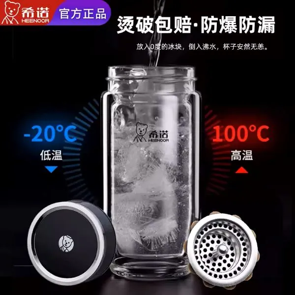 希诺玻璃杯2024新款鹅蛋杯女加厚家用喝水杯子男士高档办公泡茶杯