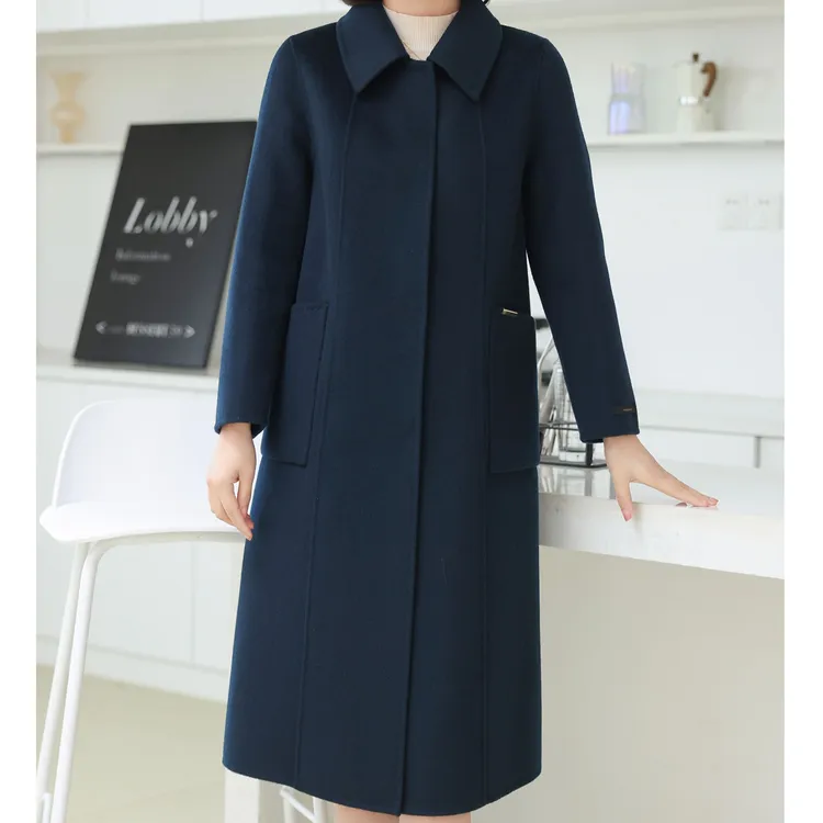 ziyang/孜洋秋冬新款百分百双面绵羊毛大衣高端显瘦气质百搭K915