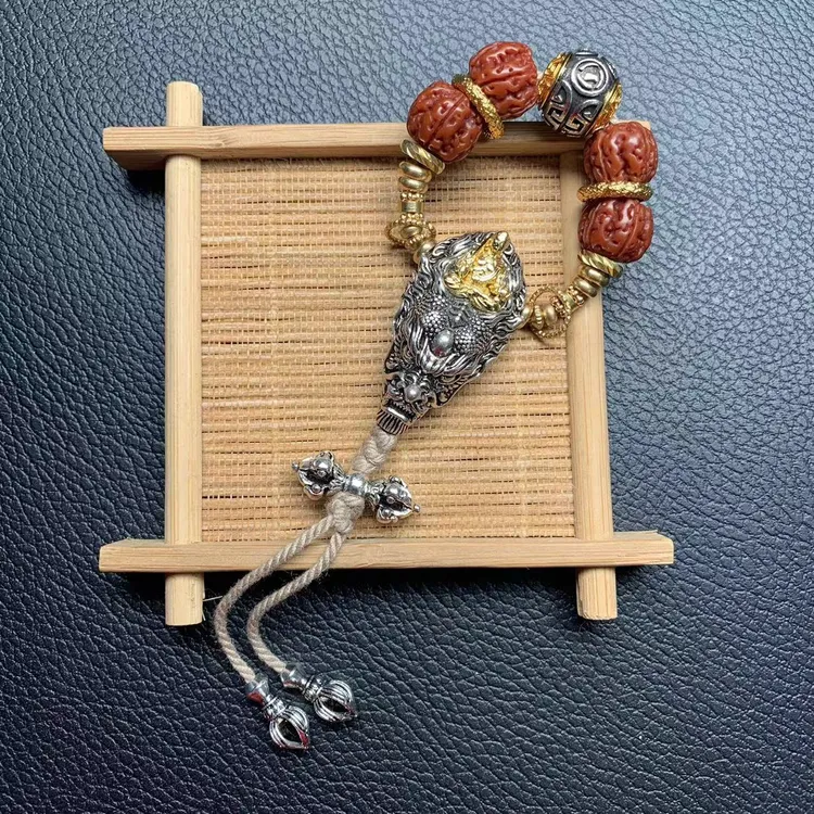 文玩配饰套装大尺寸龙三通套装小金刚108手持配饰降龙罗汉三通