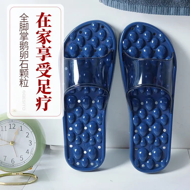 鹅卵石足底按摩拖鞋夏室内防滑女不易臭脚居家居家用浴室凉拖鞋