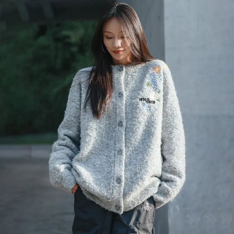 【双12好物】WHOOSIS（不知其名）花卉刺绣开衫毛衣针织外套男女冬