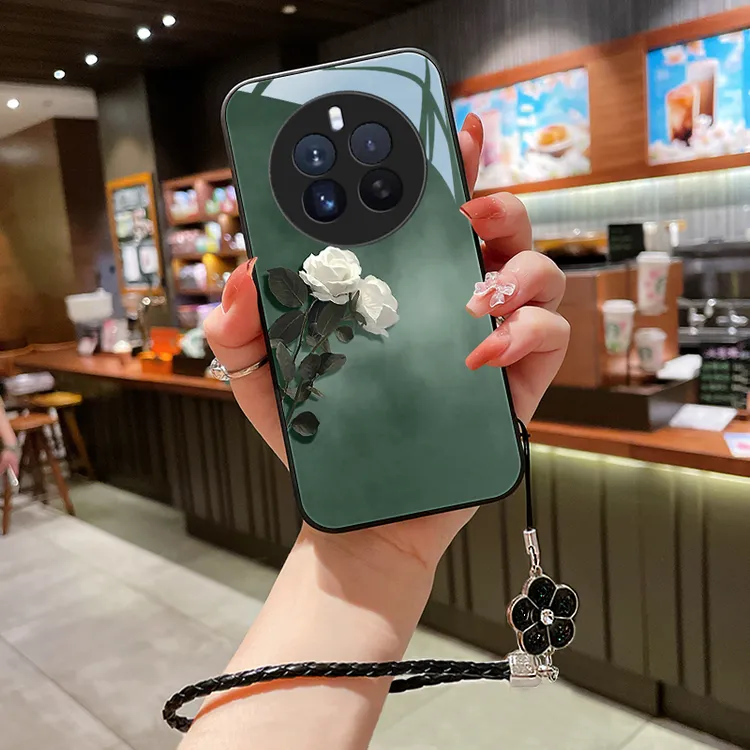 素雅花朵适用OPPO真我12pro+手机壳新款Realme12pro至尊版女玻璃