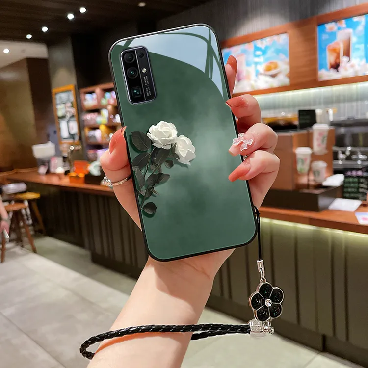 素雅花朵适用华为荣耀30s手机壳honor30玻璃30pro保护套30青春版