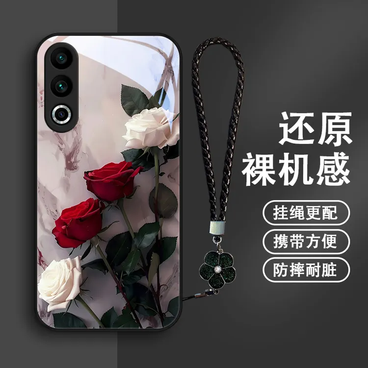 恋人玫瑰适用魅族20手机壳魅族21玻璃17pro女款魅族18/18x/18s/1