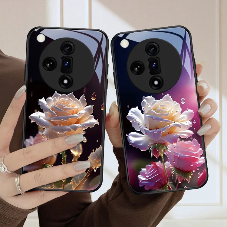 盛开花朵适用OPPOFindX7手机壳FindX7Ultra保护套全包防摔散热玻