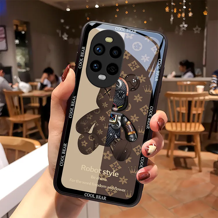 潮牌小熊适用华为Nova13Pro手机壳nova13玻璃质感女款男生硅胶全
