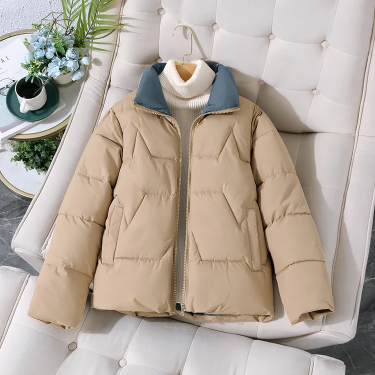 831短款棉服女2025冬新款时尚大码加厚棉衣宽松立领百搭棉袄外套