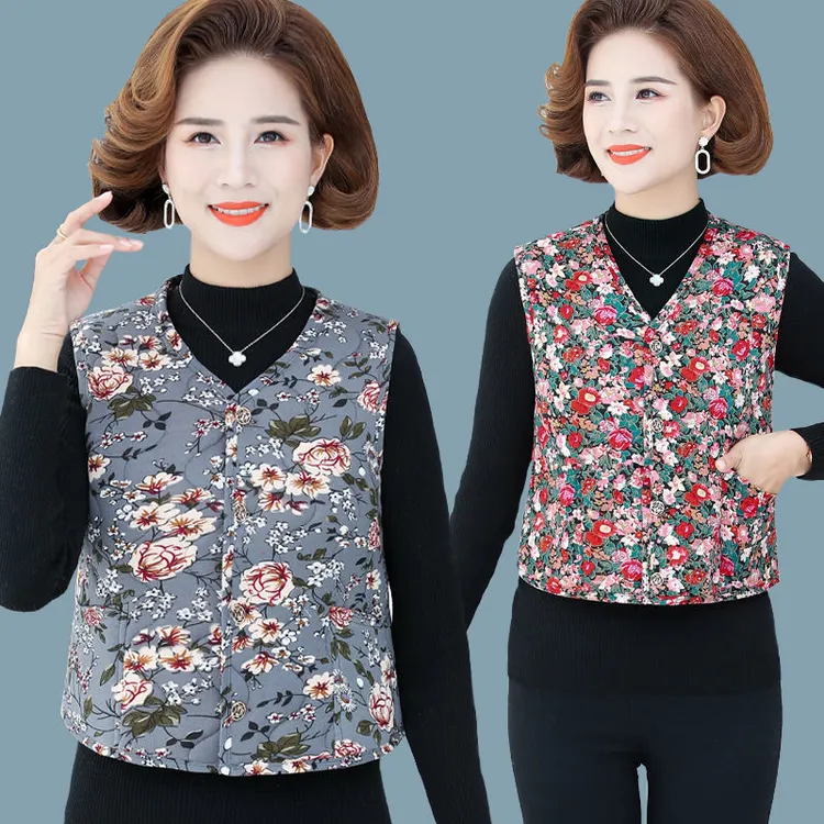中老年冬季保暖驼绒棉马甲女士大码贴身背心妈妈装驼绒坎肩内外穿