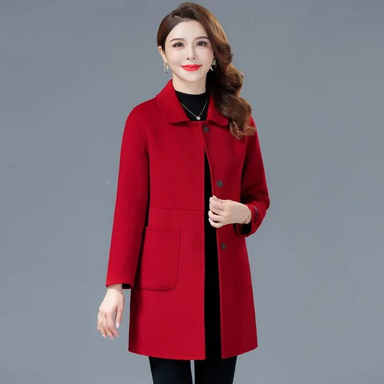 俞兆林羊绒大衣女2024小个子高端秋冬装中长款羊毛呢外套