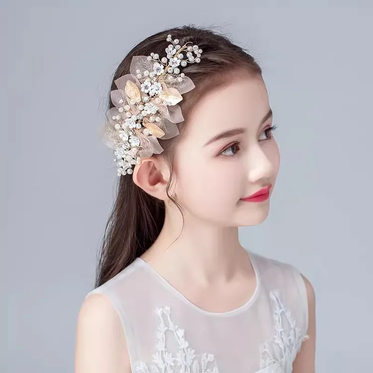 儿童头饰女童公主小女孩发卡发饰花环头花超仙小学生演出舞蹈主持