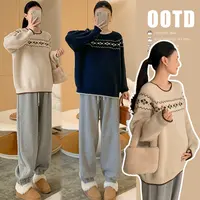 孕妇毛衣秋冬新款2025时尚宽松显瘦别致套头慵懒风孕妇针织衫上衣