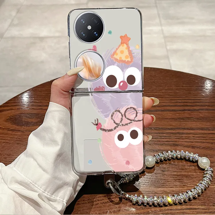 华为pocket2手机壳pockets保护套卡通可爱p50pocket涂鸦两个煤球 
