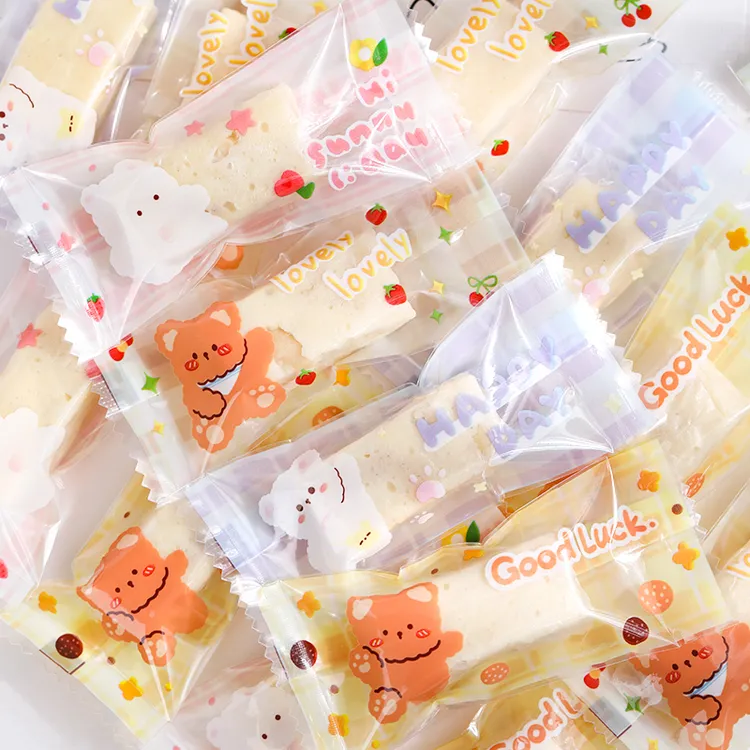 牛轧糖包装袋太妃糖果包装纸糖纸牛扎糖袋子透明机封口小袋子卡通