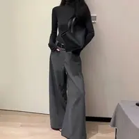 番茄妹妹Tomatosister秋冬新款韩版低腰呢子休闲阔腿裤拖地长裤女