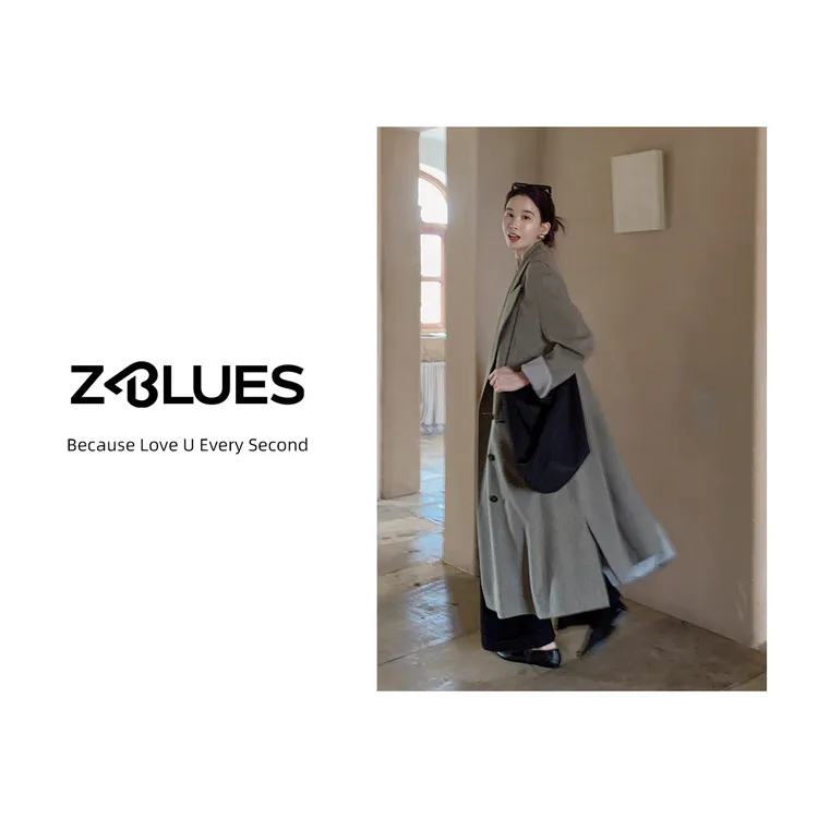 Z.blues【大女主氛围】羊毛山羊绒廓形呢子外套YZRCFS1079