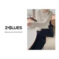 Z.blues【 氧气感纸片人卫衣T】懮质棉混纺米白长袖卫衣YZJXYX010