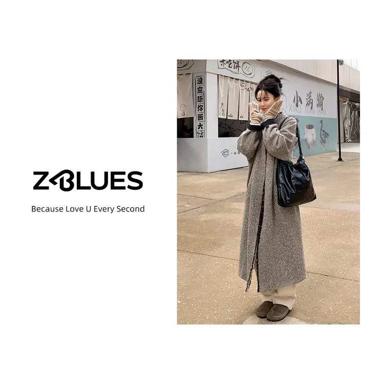Z.blues【浮世绘】秋冬复古重工拉毛流苏毛呢大衣外套YZZCJ4287