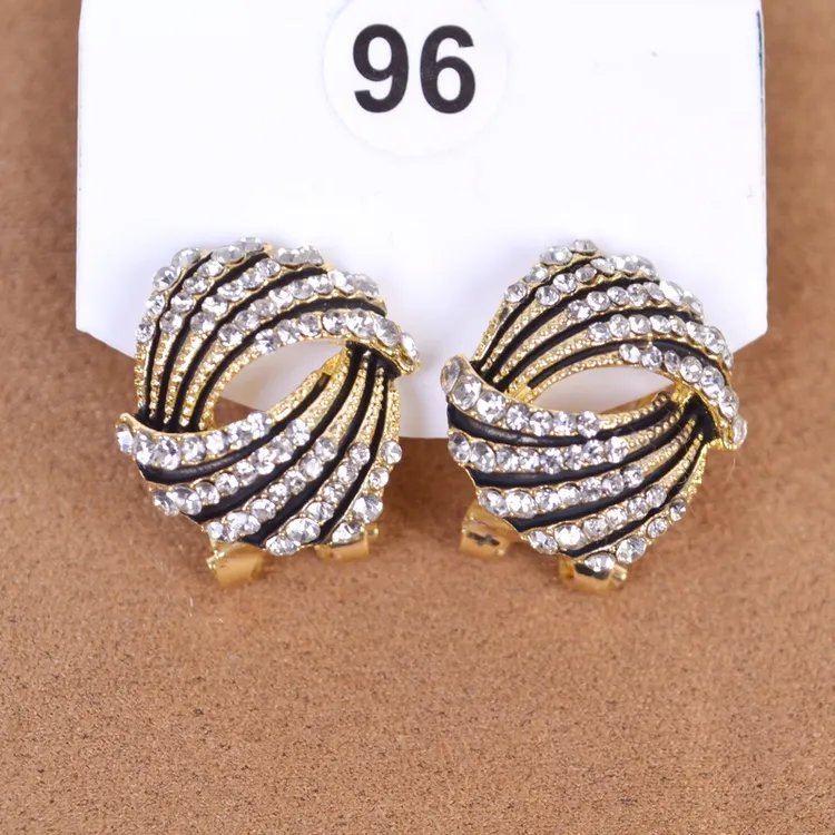 铜合金耳饰 锆石镶嵌纯银耳针夸张豹纹耳扣欧美时尚耳饰