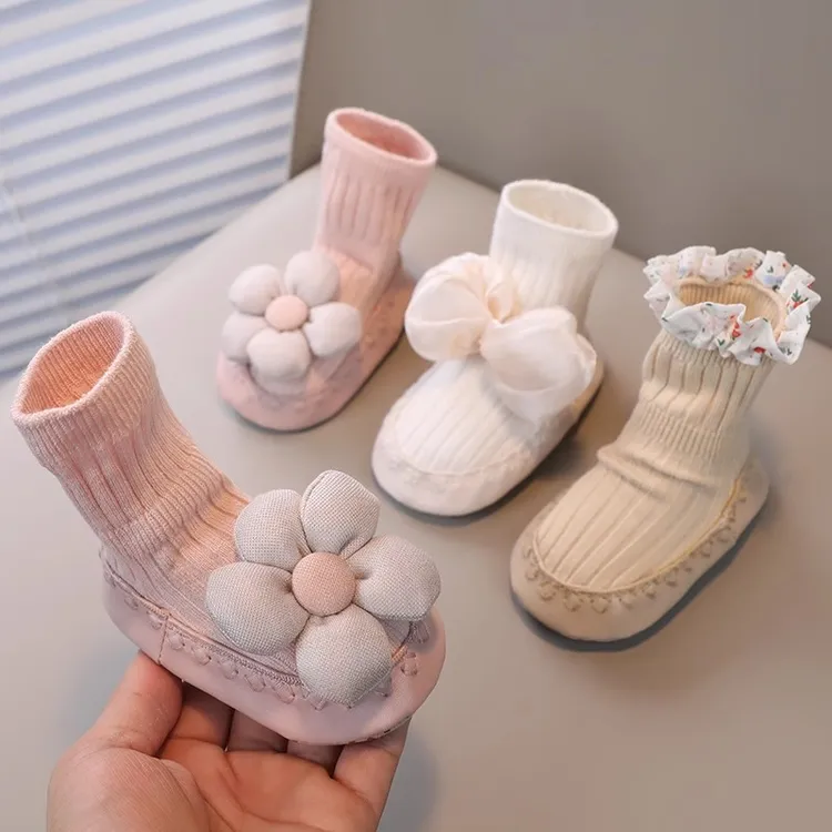 婴儿鞋袜新生儿女宝宝公主鞋外穿软底地板鞋春秋季6-8-12个月包邮