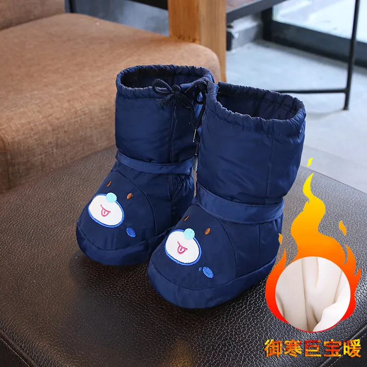 婴儿鞋冬季加厚高帮保暖棉鞋长筒鞋靴包棉裤外出防风防水鞋不掉鞋