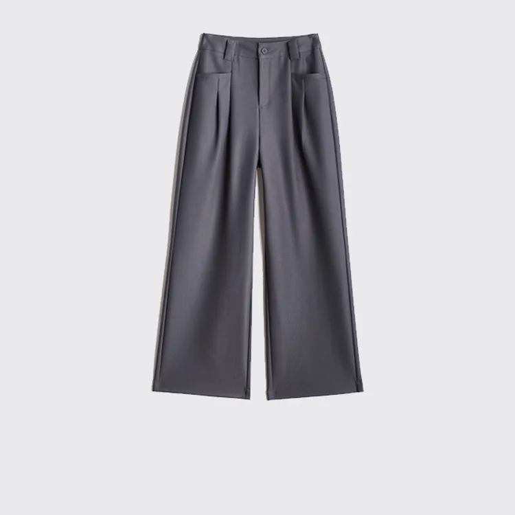 垂感简约窄版直筒裤秋季阔腿裤新款高腰显瘦妈妈百搭宽松长裤春秋