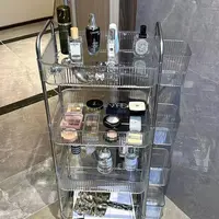 亚克力小推车浴室缝隙置物架客厅零食收纳架多层移动化妆品收纳架