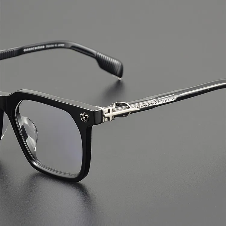 克罗钛刀加宽黑框眼镜框高级半框近视黑框素颜定制成品光学眼镜