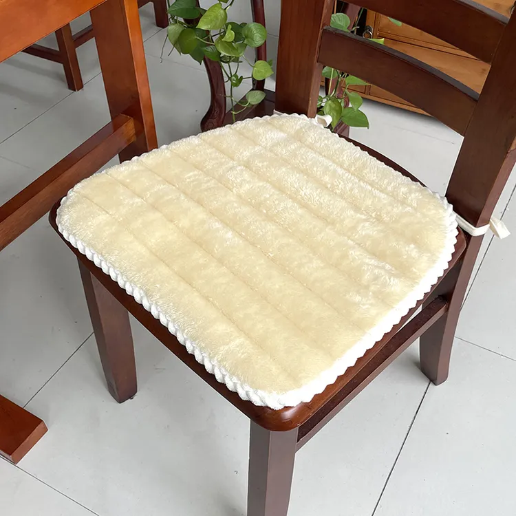 餐桌椅垫冬季毛绒厚坐垫餐桌椅防滑学生可机洗加厚办公室屁垫椅垫