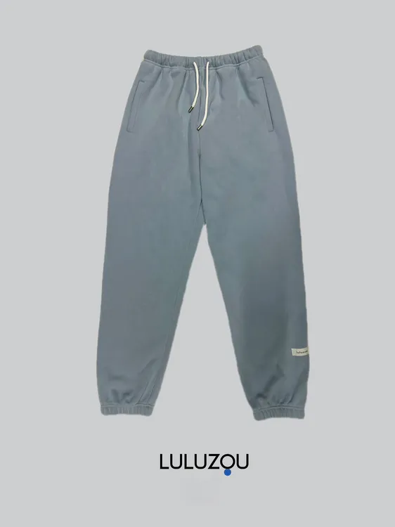 luluzou经典加绒侧标卫裤8528