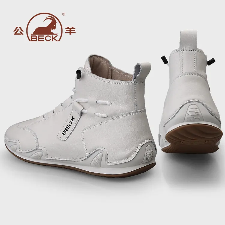 公羊男士运动休闲鞋真皮软底春季新款男鞋2025爆款高级感百搭鞋子