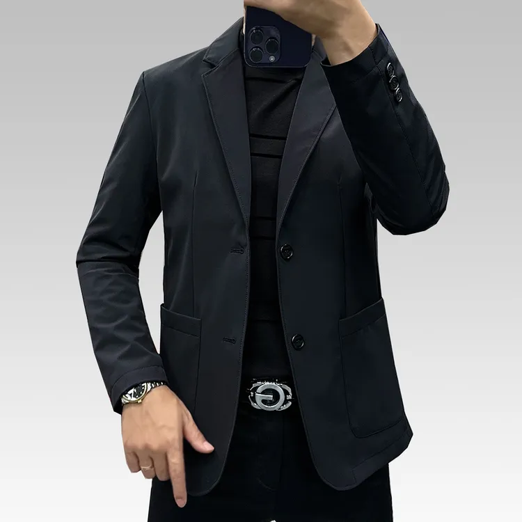 轻奢欧货秋冬男士百搭上衣商务休闲时尚潮流修身显瘦净版西装外套