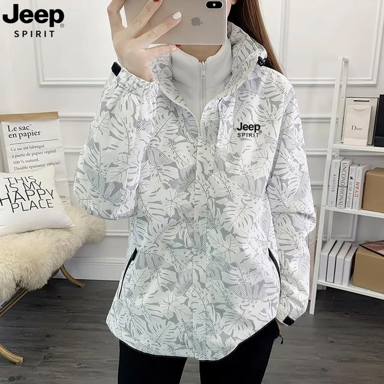 Jeep吉普冲锋衣秋冬季男女三合一可拆卸内胆夹克户外登山情侣外套