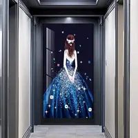 舞动人生-新款玄关装饰画带框晶瓷画镶钻走廊过道挂画铝合金简美