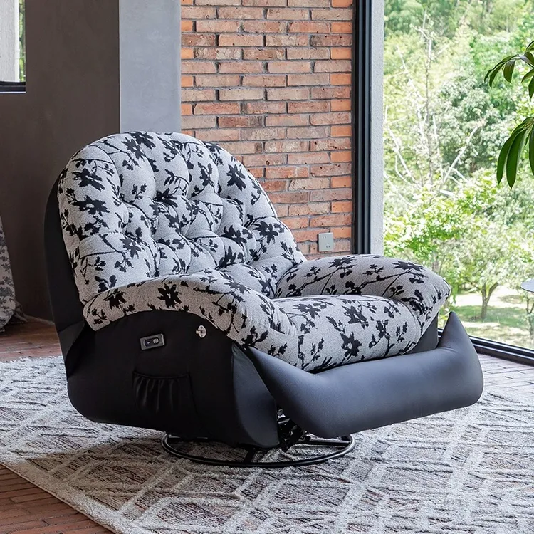 客厅单人沙发轻奢简约布艺多功能可躺可睡懒人太空头等舱沙发摇椅