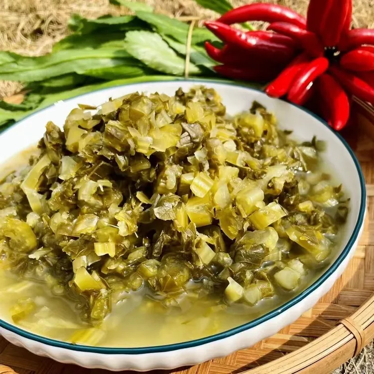 云南德宏芒市傣族自制水淹菜正宗老奶洋芋水腌菜早点配菜特产下饭