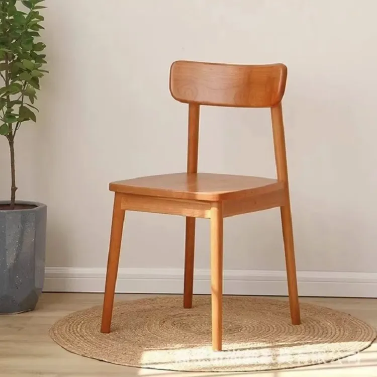 樱桃木北欧风实木餐椅简约靠背椅家用书桌椅餐厅椅酒店书房椅子