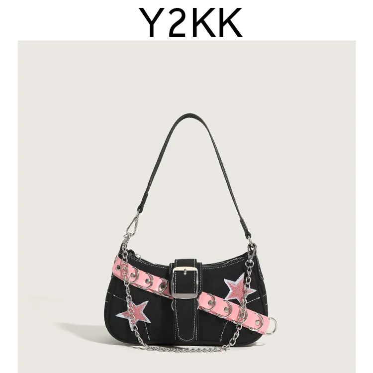 Y2KK2024包包秋冬小众设计复古辣妹腋下包高级感百搭小方包单肩