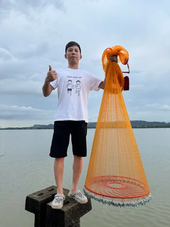 新一代新手适用加粗加重好理好撒黄金软丝飞盘式易用手抛渔撒网
