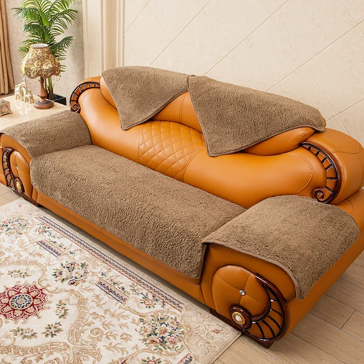 原梦城堡羊羔绒皮沙发垫防滑四季通用秋冬现代简约沙发坐垫专用垫