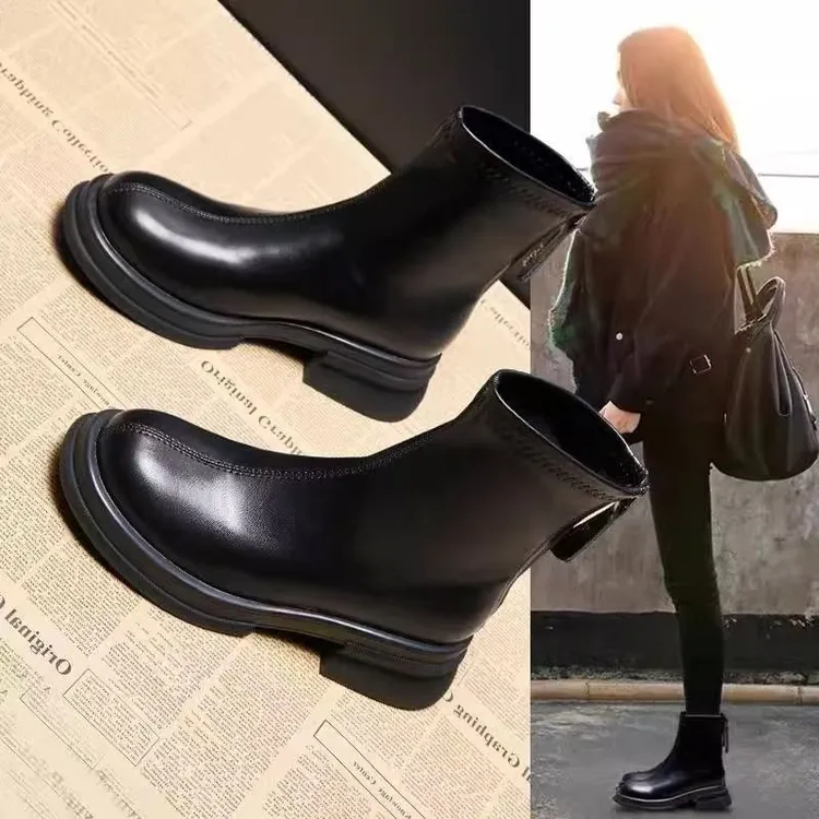 秋冬加绒马丁靴女2025新款切尔西靴英伦风显瘦瘦靴短靴女加绒靴子