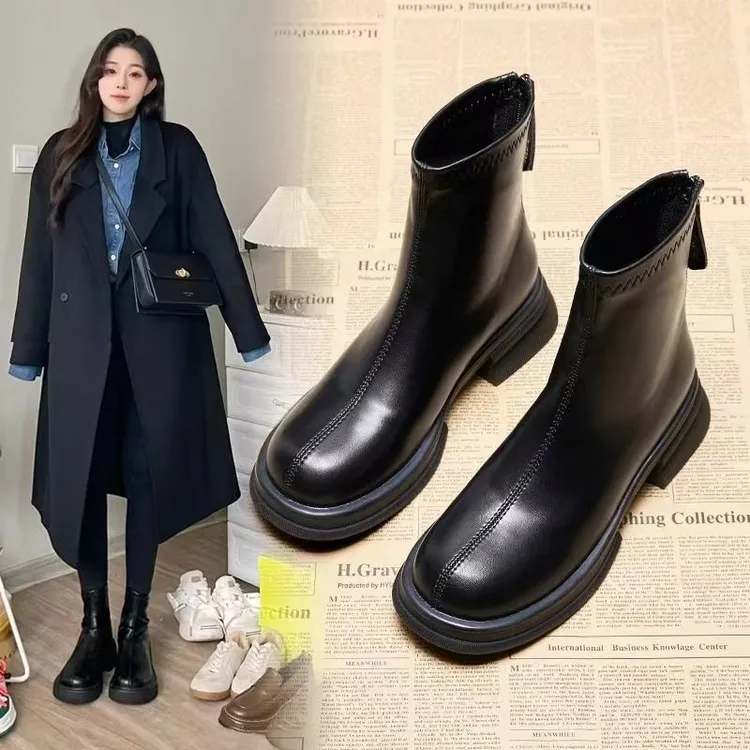 秋冬加绒马丁靴女2025新款切尔西靴英伦风显瘦瘦靴短靴女加绒靴子