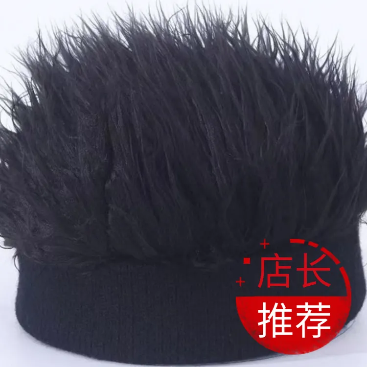 秋冬假发帽子一体设计男女时尚网红直播带头发创意道具