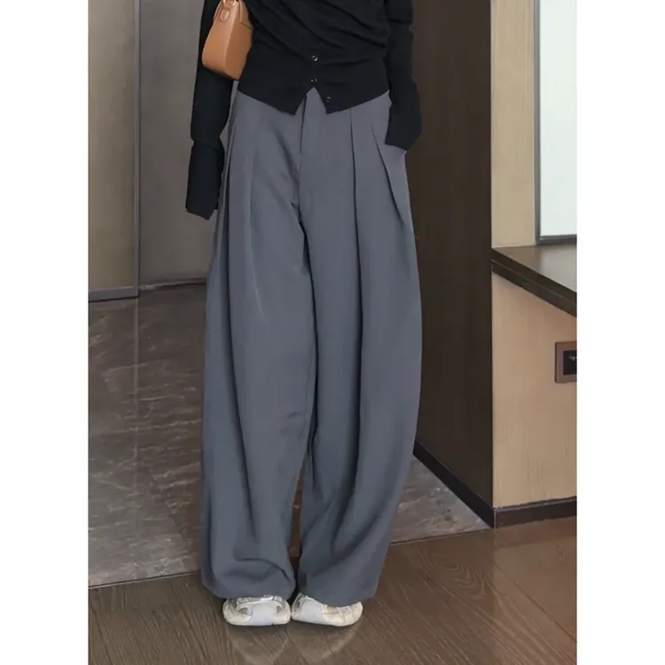 拖地裤初秋西装裤高腰休闲裤时尚女装百搭阔腿气质显瘦宽松直播间